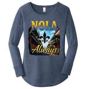 Always Support Nola Always Nola Never Forget New Orleans Women's Perfect Tri Tunic Long Sleeve Shirt