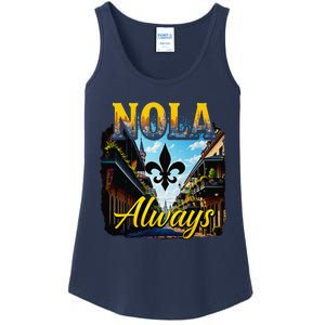 Always Support Nola Always Nola Never Forget New Orleans Ladies Essential Tank