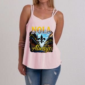 Always Support Nola Always Nola Never Forget New Orleans Women's Strappy Tank