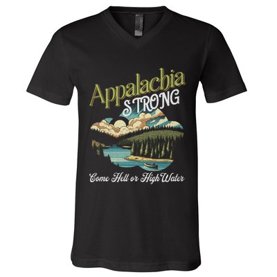 Appalachia Strong Nc Mountains V-Neck T-Shirt