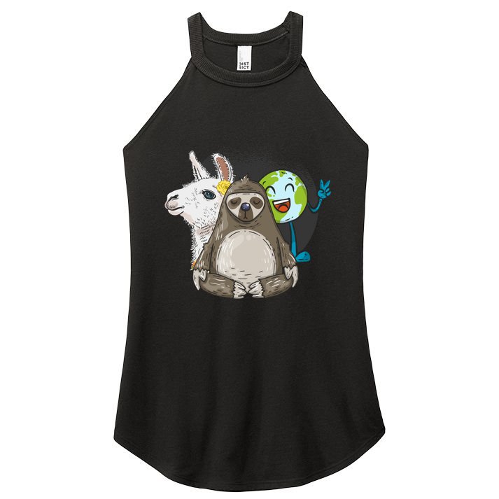 Alpaca Sloth Nature Animal Protection Lover Earth Day Gift Women's Perfect Tri Rocker Tank