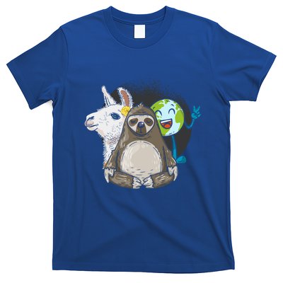 Alpaca Sloth Nature Animal Protection Lover Earth Day Gift T-Shirt