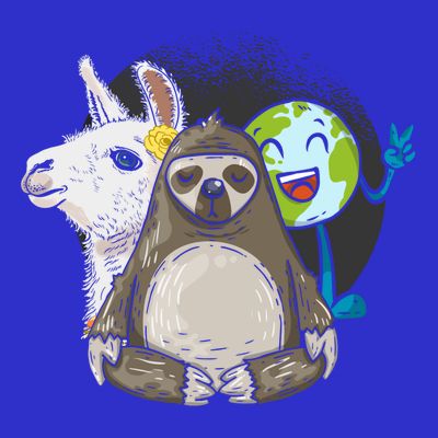 Alpaca Sloth Nature Animal Protection Lover Earth Day Gift T-Shirt