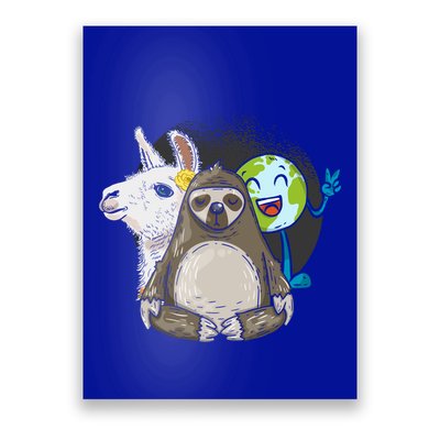 Alpaca Sloth Nature Animal Protection Lover Earth Day Gift Poster