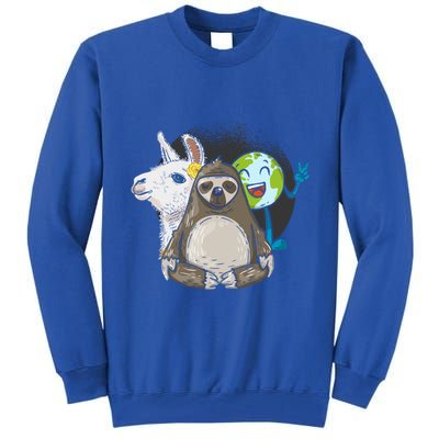Alpaca Sloth Nature Animal Protection Lover Earth Day Gift Tall Sweatshirt