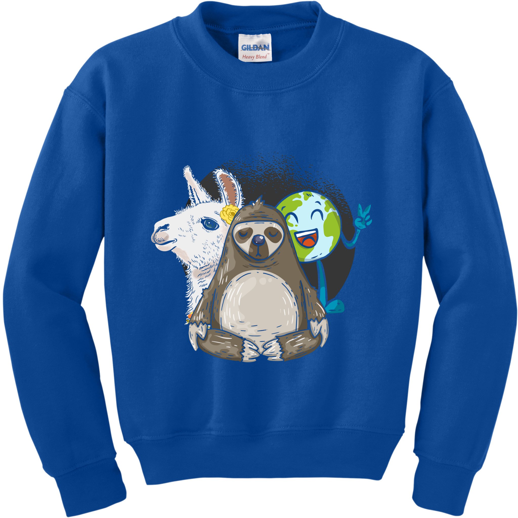 Alpaca Sloth Nature Animal Protection Lover Earth Day Gift Kids Sweatshirt