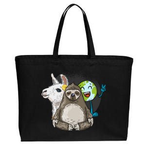 Alpaca Sloth Nature Animal Protection Lover Earth Day Gift Cotton Canvas Jumbo Tote