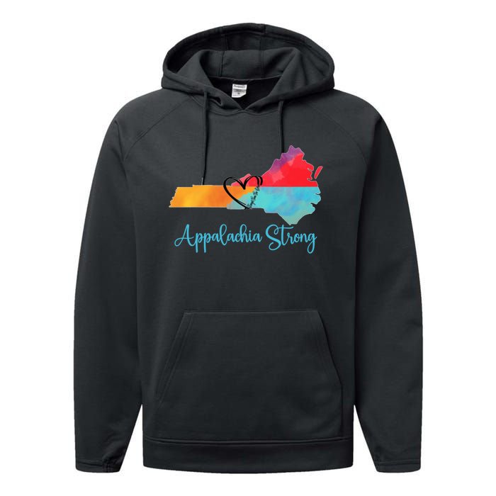 Appalachia Strong Nc Mountains Performance Fleece Hoodie