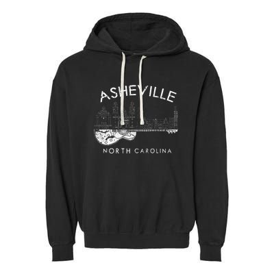 Asheville Souvenir North Carolina Lover Music Guitar Garment-Dyed Fleece Hoodie