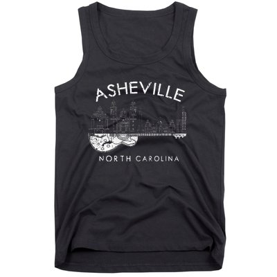 Asheville Souvenir North Carolina Lover Music Guitar Tank Top