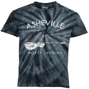 Asheville Souvenir North Carolina Lover Music Guitar Kids Tie-Dye T-Shirt