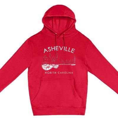 Asheville Souvenir North Carolina Lover Music Guitar Premium Pullover Hoodie