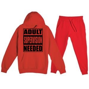 Adult Supervision Needed Premium Hooded Sweatsuit Set