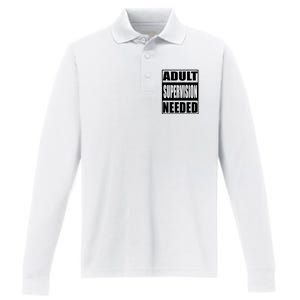 Adult Supervision Needed Performance Long Sleeve Polo