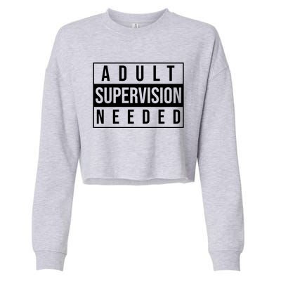 Adult Supervision Needed Cropped Pullover Crew