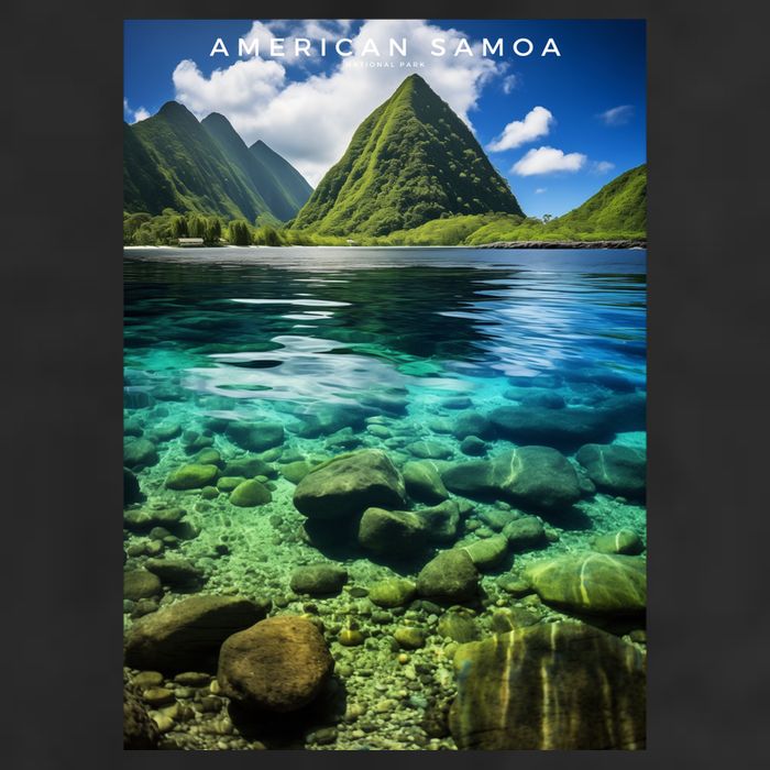 American Samoa National Park Photograph Design 7 Panel Mesh Trucker Snapback Hat
