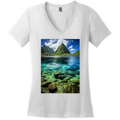 American Samoa National Park Photograph Design Women's V-Neck T-Shirt