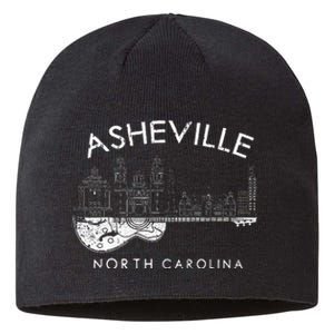 Asheville Souvenir North Carolina Lover Music Guitar Sustainable Beanie