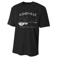 Asheville Souvenir North Carolina Lover Music Guitar Performance Sprint T-Shirt