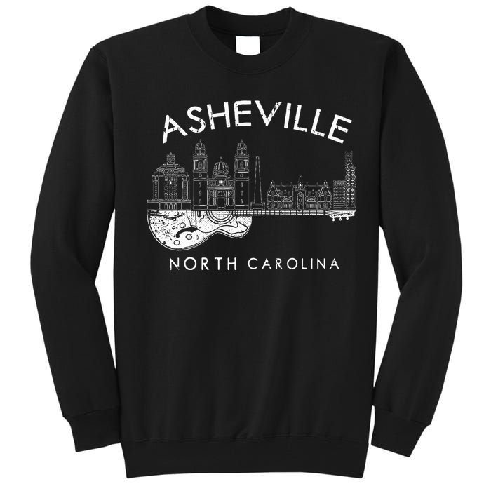 Asheville Souvenir North Carolina Lover Music Guitar Tall Sweatshirt