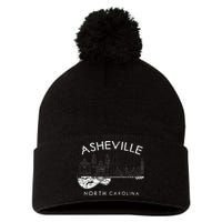 Asheville Souvenir North Carolina Lover Music Guitar Pom Pom 12in Knit Beanie