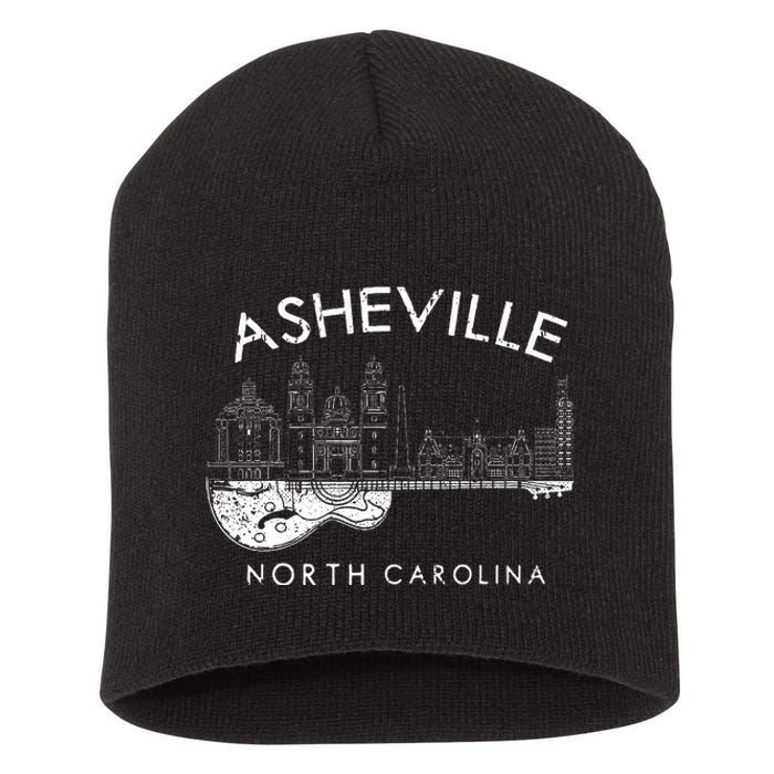 Asheville Souvenir North Carolina Lover Music Guitar Short Acrylic Beanie