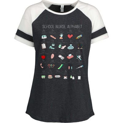 Abc School Nurse Alphabet Nurse Appreciation Nurse Educator Enza Ladies Jersey Colorblock Tee