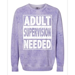 Adult Supervision Needed Funny Gift Colorblast Crewneck Sweatshirt