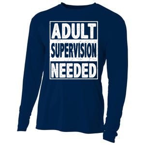 Adult Supervision Needed Funny Gift Cooling Performance Long Sleeve Crew