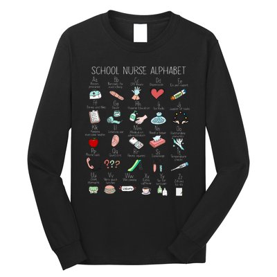 Abc School Nurse Alphabet Nurse Appreciation Nurse Educator Long Sleeve Shirt