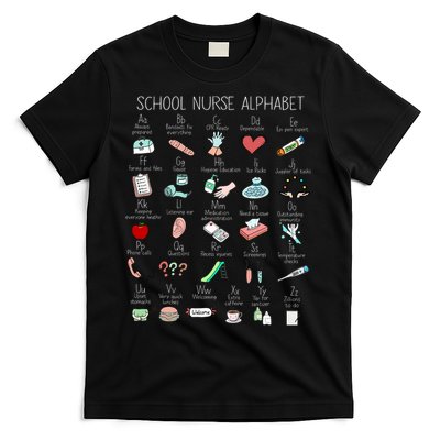 Abc School Nurse Alphabet Nurse Appreciation Nurse Educator T-Shirt