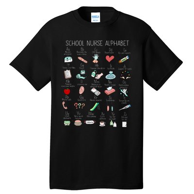 Abc School Nurse Alphabet Nurse Appreciation Nurse Educator Tall T-Shirt