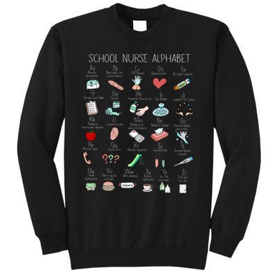 Abc School Nurse Alphabet Nurse Appreciation Nurse Educator Tall Sweatshirt