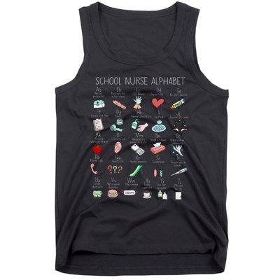 Abc School Nurse Alphabet Nurse Appreciation Nurse Educator Tank Top