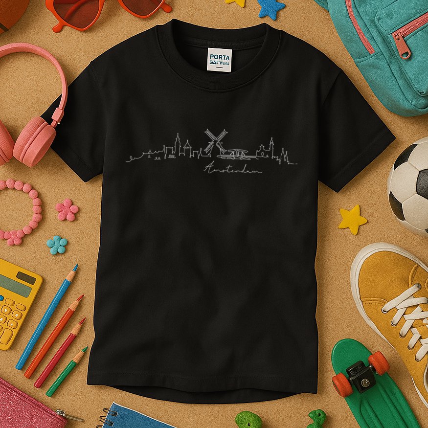 Amsterdam Skyline Netherlands Holand Amsterdam Kids T-Shirt