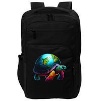 Art Save Our Planet Turtle Globe Graphic On Shell Earth Day Gift Impact Tech Backpack