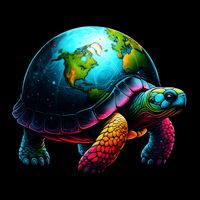 Art Save Our Planet Turtle Globe Graphic On Shell Earth Day Gift Impact Tech Backpack