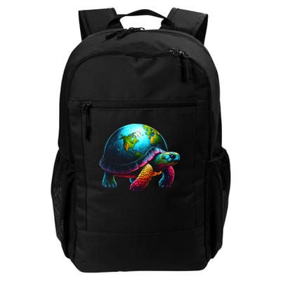 Art Save Our Planet Turtle Globe Graphic On Shell Earth Day Gift Daily Commute Backpack