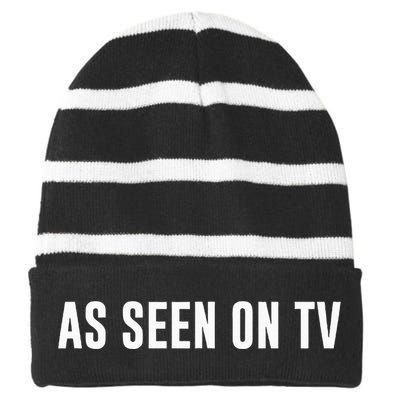 As Seen On Tv Striped Beanie with Solid Band