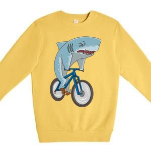 A Shark On A Bike Is A Fitness Beast Gift Premium Crewneck Sweatshirt