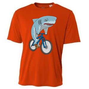 A Shark On A Bike Is A Fitness Beast Gift Cooling Performance Crew T-Shirt