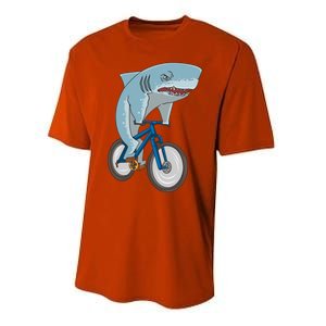 A Shark On A Bike Is A Fitness Beast Gift Performance Sprint T-Shirt