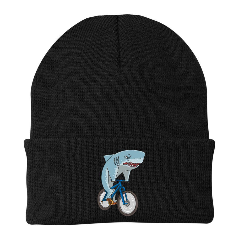 A Shark On A Bike Is A Fitness Beast Gift Beanie