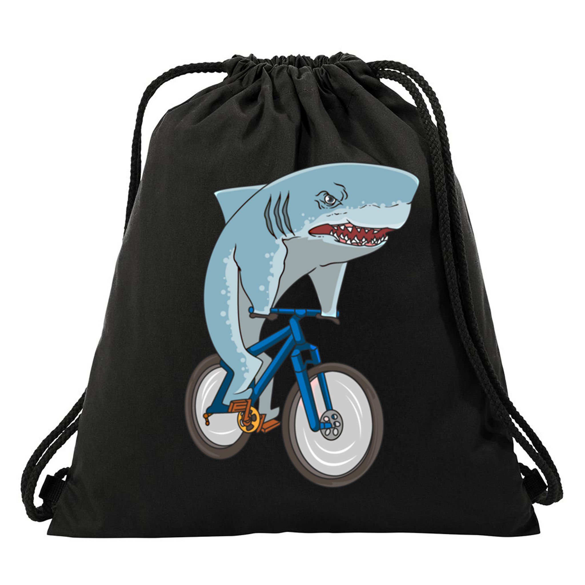 A Shark On A Bike Is A Fitness Beast Gift Drawstring Bag