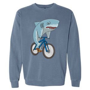 A Shark On A Bike Is A Fitness Beast Gift Garment-Dyed Sweatshirt