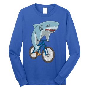 A Shark On A Bike Is A Fitness Beast Gift Long Sleeve Shirt