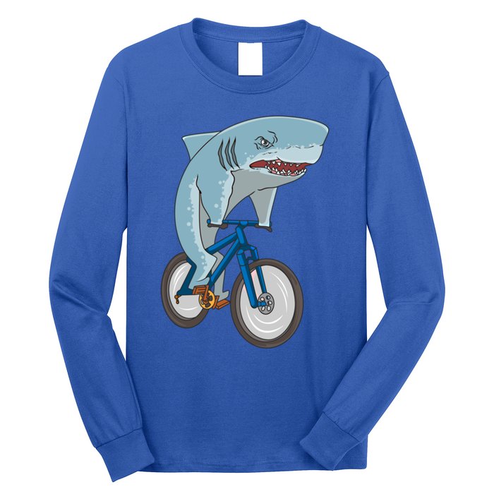 A Shark On A Bike Is A Fitness Beast Gift Long Sleeve Shirt