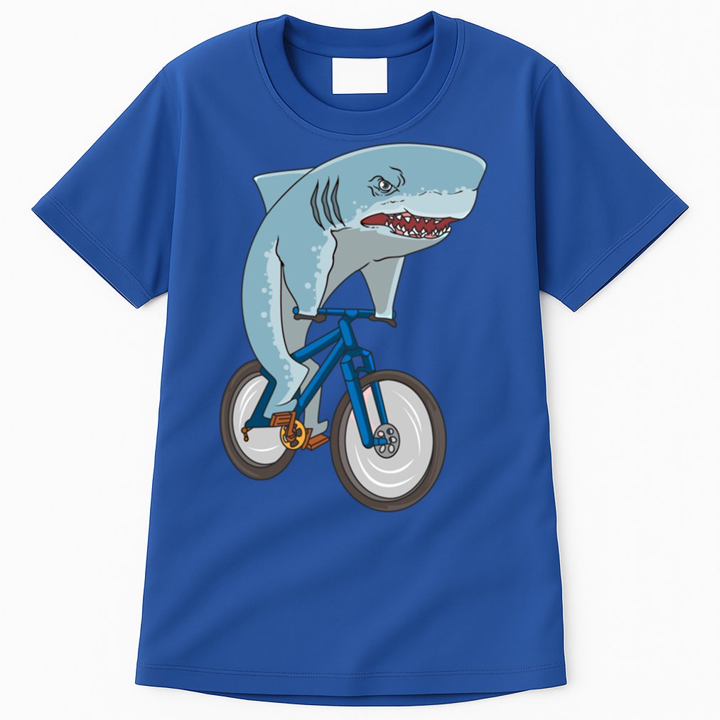 A Shark On A Bike Is A Fitness Beast Gift Tall T-Shirt
