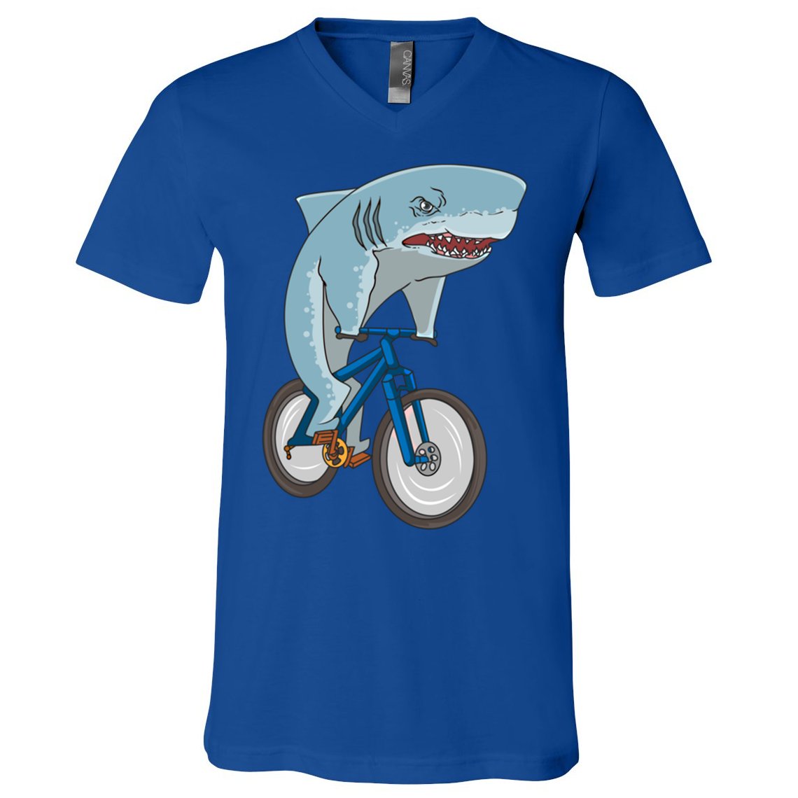 A Shark On A Bike Is A Fitness Beast Gift V-Neck T-Shirt