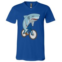 A Shark On A Bike Is A Fitness Beast Gift V-Neck T-Shirt